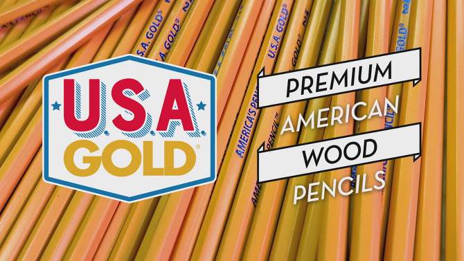 12ct #2 HB Pencils 2mm Pre-sharpened Premium American Wood Yellow - U.S.A. Gold, 2 of 18, play video