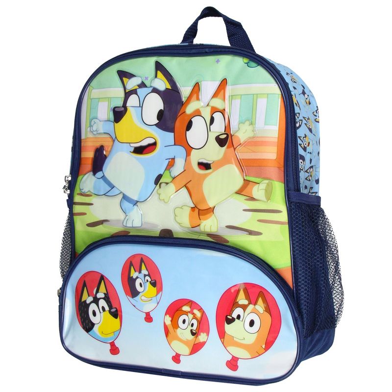 Bluey 14" Kids School Backpack Bag For Toys w/ Raised Character Designs Multicoloured, 1 of 5