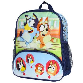 Bluey 14" Kids School Backpack Bag For Toys w/ Raised Character Designs Multicoloured