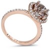 Pompeii3 2ct Morganite & Diamond Halo Vintage Antique Engagement Ring 14K Rose Gold - 3 of 4
