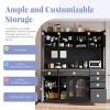 63" Freestanding Kitchen Buffet with Hutch and Adjustable Shelves, Pegboard, Power Outlet and Storage Drawers for Coffee Bar Use-Cuddlewood - 2 of 4