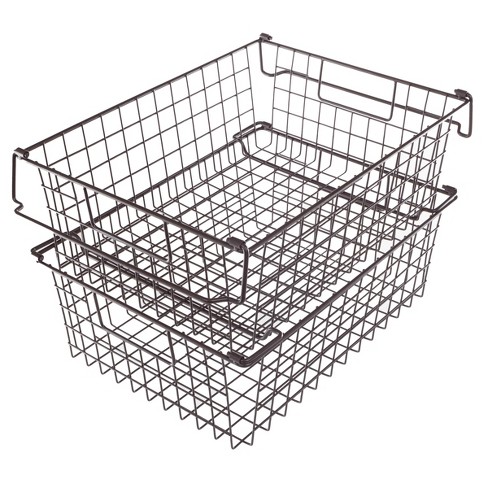 Set of 5 Brown Woven Storage Nesting Baskets for Closet Organization,  Bathroom Shelves, Pantry, Vanity, Bathroom, Small, Rectangular, 3 Sizes