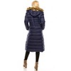 Haute Edition Women's Maxi Length Quilted Puffer with Fur Lined Hood - 2 of 3