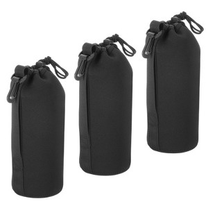 Unique Bargains Neoprene Waterproof Shockproof Wear-resistant Lens Pouch Black 3 Pcs - 1 of 3