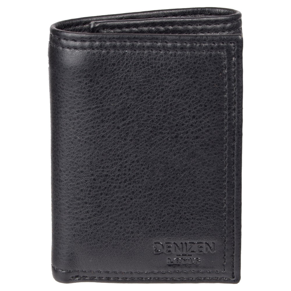 DENIZEN from Levi's Men's RFID Trifold with Zipper Pocket Wallet - Black