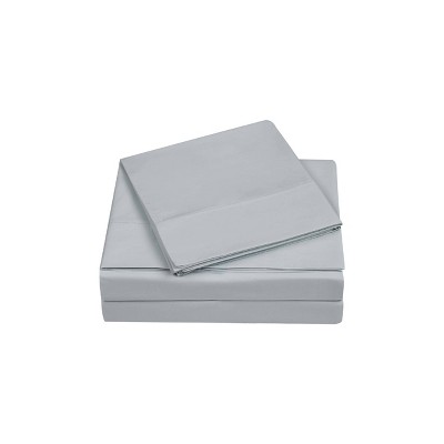 Twin Gray Cotton Percale Deep Pocket Sheet Set
