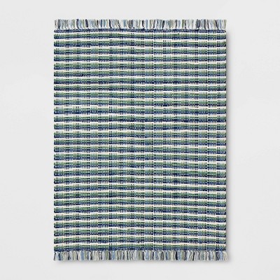 4'x5'6" Striped Chindi Handwoven Area Rug Green/Blue - Room Essentials™