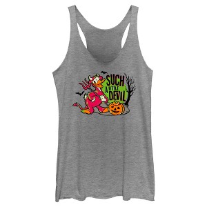 Women's Mickey & Friends Halloween Donald Duck Such a Little Devil Racerback Tank Top - 1 of 4