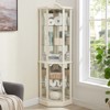 FONTOI Display Cabinet Corner Cabinet with Adjustable Shelves, Carved Display Storage Perfect for Home or Office, White, 16.73"*71.93"*16.73" - 4 of 4