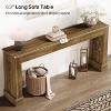 Tribesigns 63”Farmhouse Console Table, Industrial Wood Sofa Table with Retro Hollow Pattern Legs for Living Room,Foyer, Rustic Brown - 4 of 4