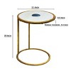 Syemin End Tables 20 Inch Round Side End Table, Decorative Side End Table with White Marble Top, Small Design Accent Table, White, 13"*13"*20" - 3 of 4