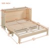 Queen/Full Size Murphy Bed Wall Bed, Modern Wood Cabinet Bed with Drawer and Sockets & USB Ports -ModernLuxe - 4 of 4