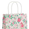 Sparkle and Bash 24 Pack Medium Floral Paper Gift Bags with Handles for Birthday Party Favors, Pink 10 x 8 x 4 In - 4 of 4