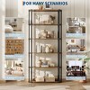 6 Tier Industrial Bookshelf, 71 Inch Tall Narrow Wooden Bookcase with Iron Frames, Compact Open Display Shelving Unit, Apartments - 4 of 4