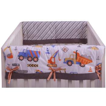 Bacati - Construction Multicolor Boys Cotton Crib Rail Guard Covers set of 2