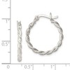 Black Bow Jewelry Twisted Double Round Hoop Earrings in Sterling Silver, 20mm (3/4 In) - 2 of 3