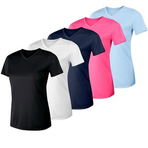 Hanes Sport Cool DRI Women's Performance V-Neck T-Shirt, 5-Pack - 1 of 4