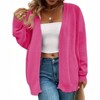 Coolmee Plus Size Cardigan for Women Fall Long Sleeve Casual Jacket Open Front Cover Ups - 2 of 4