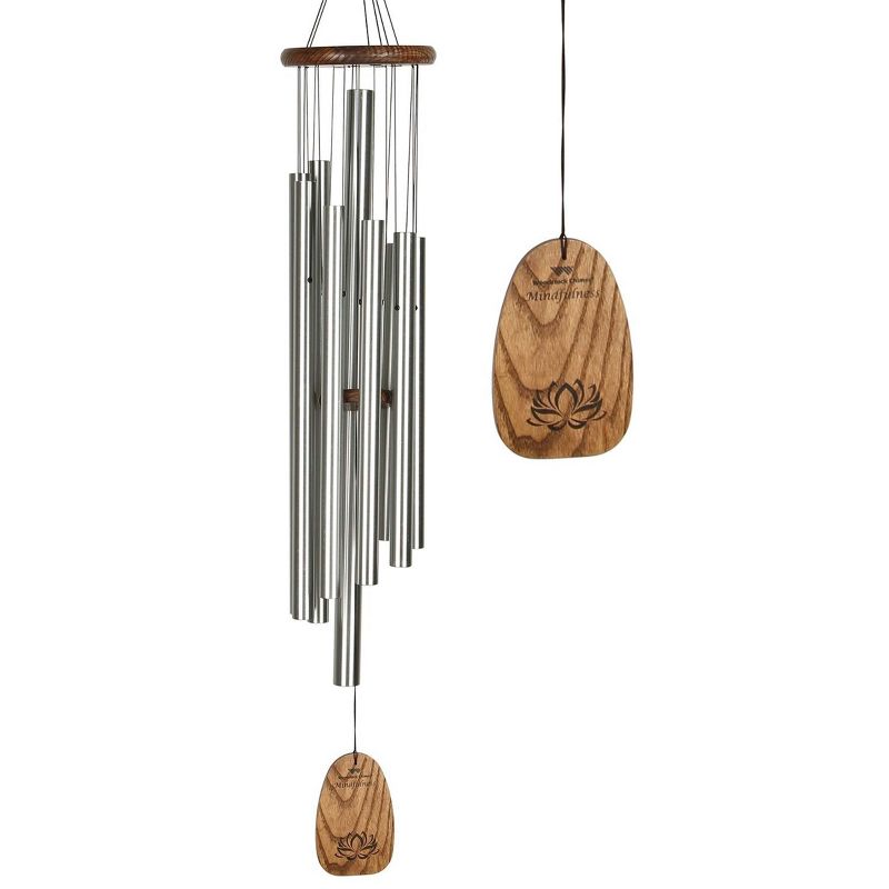 Woodstock Wind Chimes Signature Collection, Woodstock Mindfulness Chime Silver Wind Chime, 4 of 10