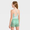 Girls' Island Umbrella Swimwear Set - Cat & Jack™ Sage Green/White - 4 of 4