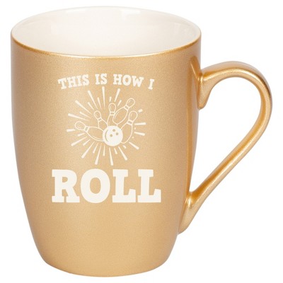 100 North Vegas Gold Metallic Finish, 10 Ounce, Comfortably Fits Your Hands, New Bone China Coffee Tea Cup Mug, This Is How I Roll