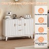 Gaomon Fluted Sideboard Buffet Cabinet, Kitchen 47.2in Large Buffet Storage Cabinet Coffee Bar Cupboard 3 Drawers 2 Doors - 3 of 4