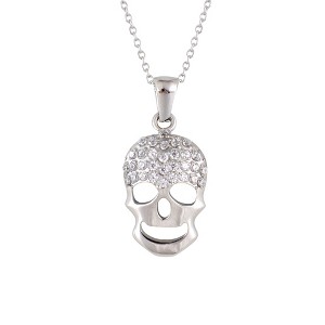 Anna-Kaci Crystal Rhinestones Skull Pendant Necklace for Halloween & Punk Rock - 1 of 4