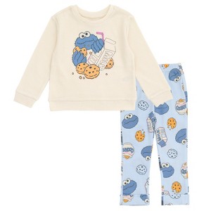 Sesame Street Waffle Knit Pullover Sweatshirt and Jogger Pants Outfit Set Toddler - 1 of 4