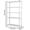 ROOMTEC 5-Tier Metal Storage Rack, Industrial Adjustable Garage Shelving Standing Storage Shelf Units, White (71"H x 40"W x 16"D) - 2 of 4