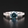 Pompeii3 1 1/2Ct Blue & White Diamond Engagement Ring 14k White Gold Lab Created - 4 of 4