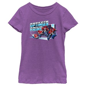 Girl's Transformers: EarthSpark Transforming Optimus Prime T-Shirt - 1 of 4