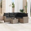 vidaXL Garden Sofa Set Grey PE rattan Large Adjustable Feet - 2 of 4