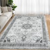 Bedroom/Living Room/Kitchen Indoor Rug - Vintage Oriental Medallion Washable Non-Slip Carpet, Soft Low Pile Distressed Accent Mat - 2 of 4