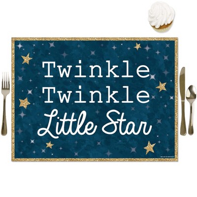 Big Dot of Happiness Twinkle Twinkle Little Star - Party Table Decorations - Baby Shower or Birthday Party Placemats - Set of 16