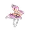 Ross-Simons 0.80 ct. t.w. Simulated Pink Sapphire Butterfly Ring With CZ Accents in 2-Tone Sterling Silver - 3 of 4