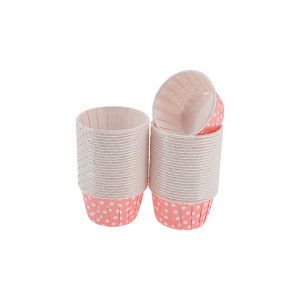 Unique Bargains Polka Dot Curled Rim Disposable Baking Cups Greaseproof Paper 2.56"x1.57" 50 Pcs - 1 of 4