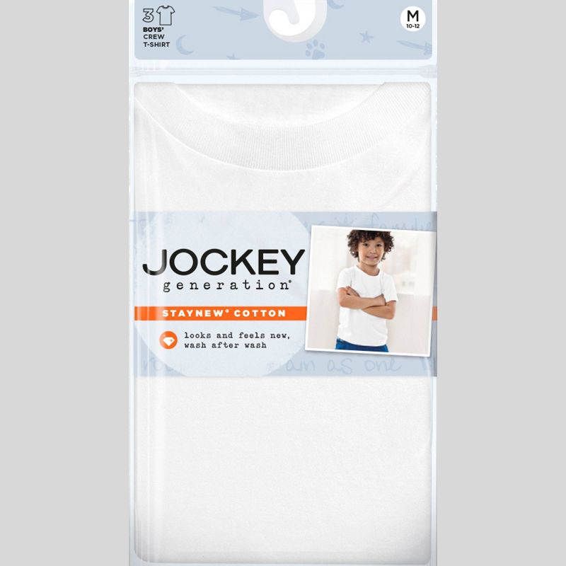 Jockey Generation™ Boys' 3pk Cotton Crew Undershirt, 3 of 9
