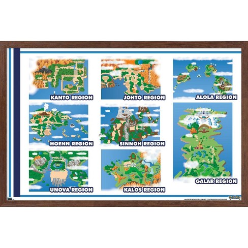 Trends International Pokémon - Map Grid Framed Wall Poster Prints - image 1 of 4