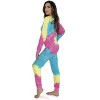 #followme Womens Henley Thermal Bodysuit | Buffalo Plaid, Tie Dye, & Printed PJ Union Suit Loungewear - 2 of 3