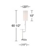 Possini Euro Design Piccolo Modern Floor Lamp with Tray Table 60 1/2" Tall Brushed Nickel White Cylinder Shade for Living Room Bedroom Office House - 4 of 4