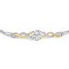 10K Yellow Gold Plated .925 Silver Created White Sapphire Twist Bolo Bracelet - 2 of 4