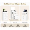 MAYEERTY Small White Vanity Desk with Mirror & Chair, Makeup Table with Drawers, Space-Saving Dressing Set for Girls Bedroom/Living Room - 4 of 4