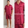 INSPIRE CHIC Men's 2 Pack Short Sleeve Sleepwear Loungewear Satin Pajamas Set - 4 of 4