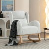 CAVINAS Teddy Upholstered Accent Chair,Modern Rocking Chairs with Wooden Frame and Packet for Bedroom,Reading Room - 2 of 4