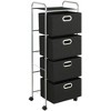 vidaXL Lightweight Durable Steel-Frame Shelving Unit with 4 Non-Woven Fabric Storage Boxes for Bedroom and Bathroom – Black/Silver - 4 of 4