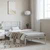 vidaXL Twin XL Metal Bed Frame with Headboard, Sturdy Steel, White, No Mattress - 3 of 4