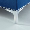 Orinda Sofa Chaise Blue - Buylateral: Velvet Upholstery, Chrome Legs, Nailhead Trim - 3 of 4