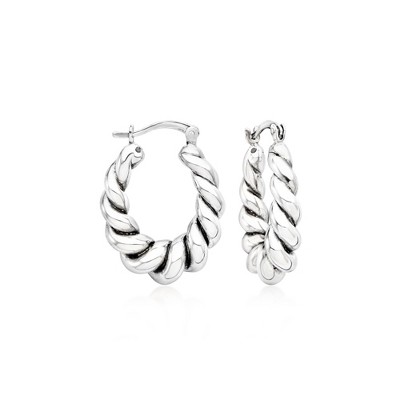 Ross-Simons Sterling Silver Graduated Twisted Hoop Earrings