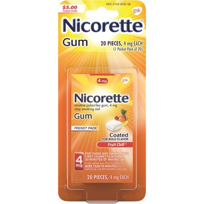 Nicorette 4mg Gum Stop Smoking Aid - Fruit Chill