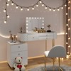ELECWISH LED Lighted Vanity Mirror with Stand - 3-Color Adjustable, USB Port, Wall Mountable, White - 3 of 4
